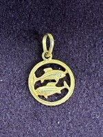 Vintage & Occasion Geelgouden 14k  sterrenbeeld hanger vis