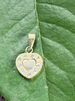 Vintage & Occasion Geelgouden hanger 14k hartje met zirkonia