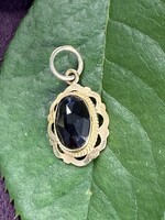 Vintage & Occasion Geelgouden 14k hanger met facet geslepen granaat