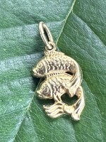 Vintage & Occasion Geelgouden  14 k sterrenbeeld hanger vissen