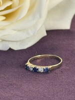 Vintage & Occasion Geelgouden ring met saffier en briljant -  maat