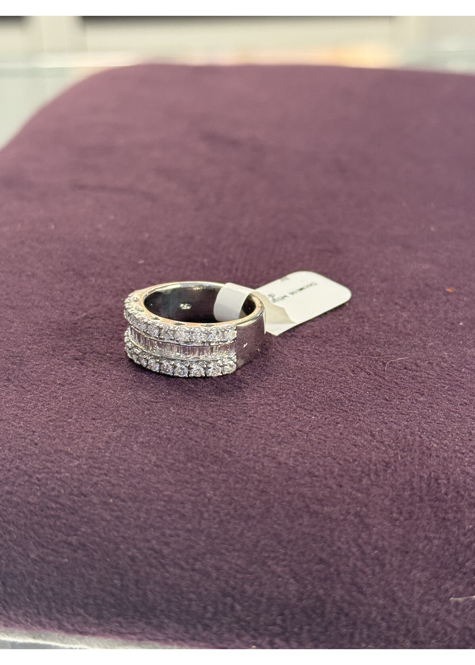 Vintage & Occasion Occasion witgouden ring diamant pave - maat 17