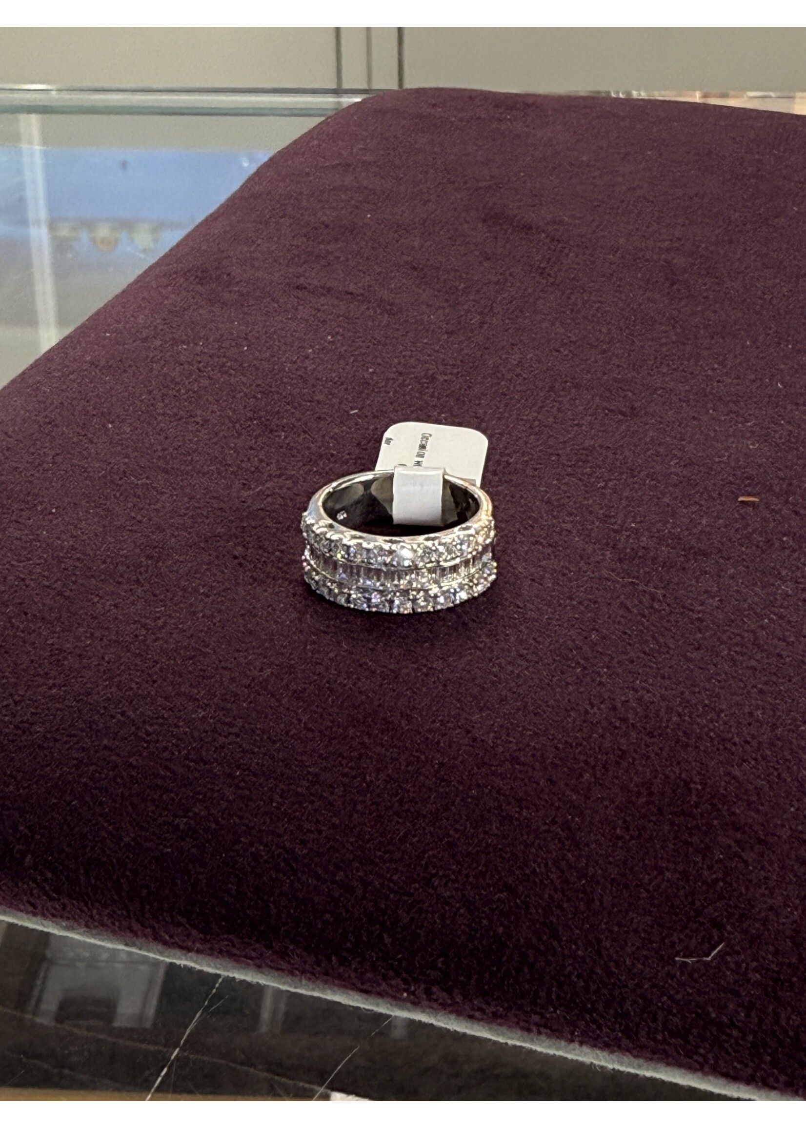 Vintage & Occasion Occasion witgouden ring diamant pave - maat 17