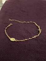 Cataleya jewels Geelgouden fijne armband met kruisje en Maria 14k goud lengte 19cm