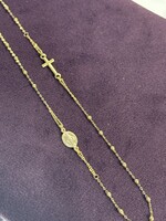 Vintage & Occasion Geelgouden collier met kruisje en Maria 41 tm 45 cm