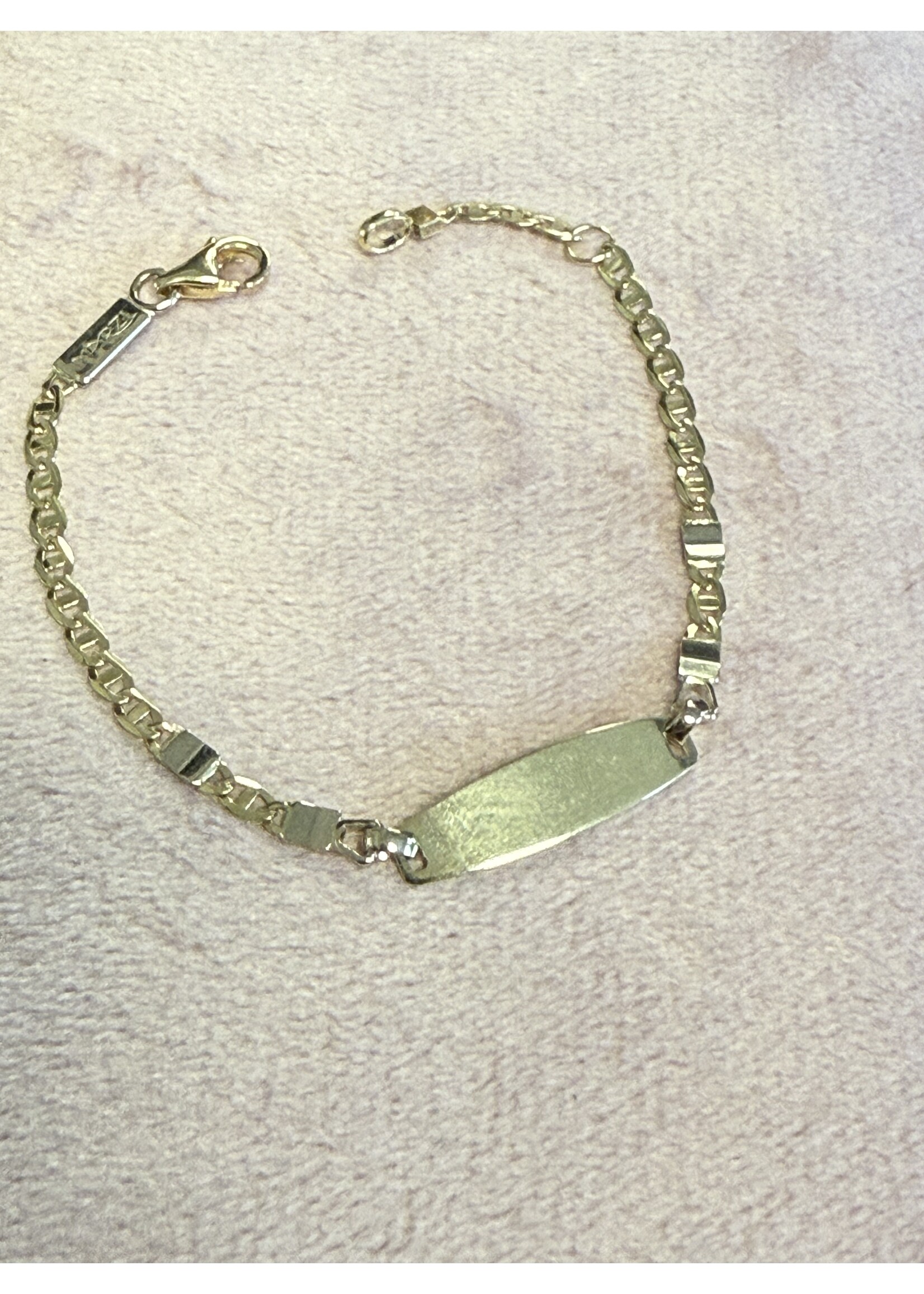 Vintage & Occasion Geelgouden 14k baby plaat armband 12-14cm