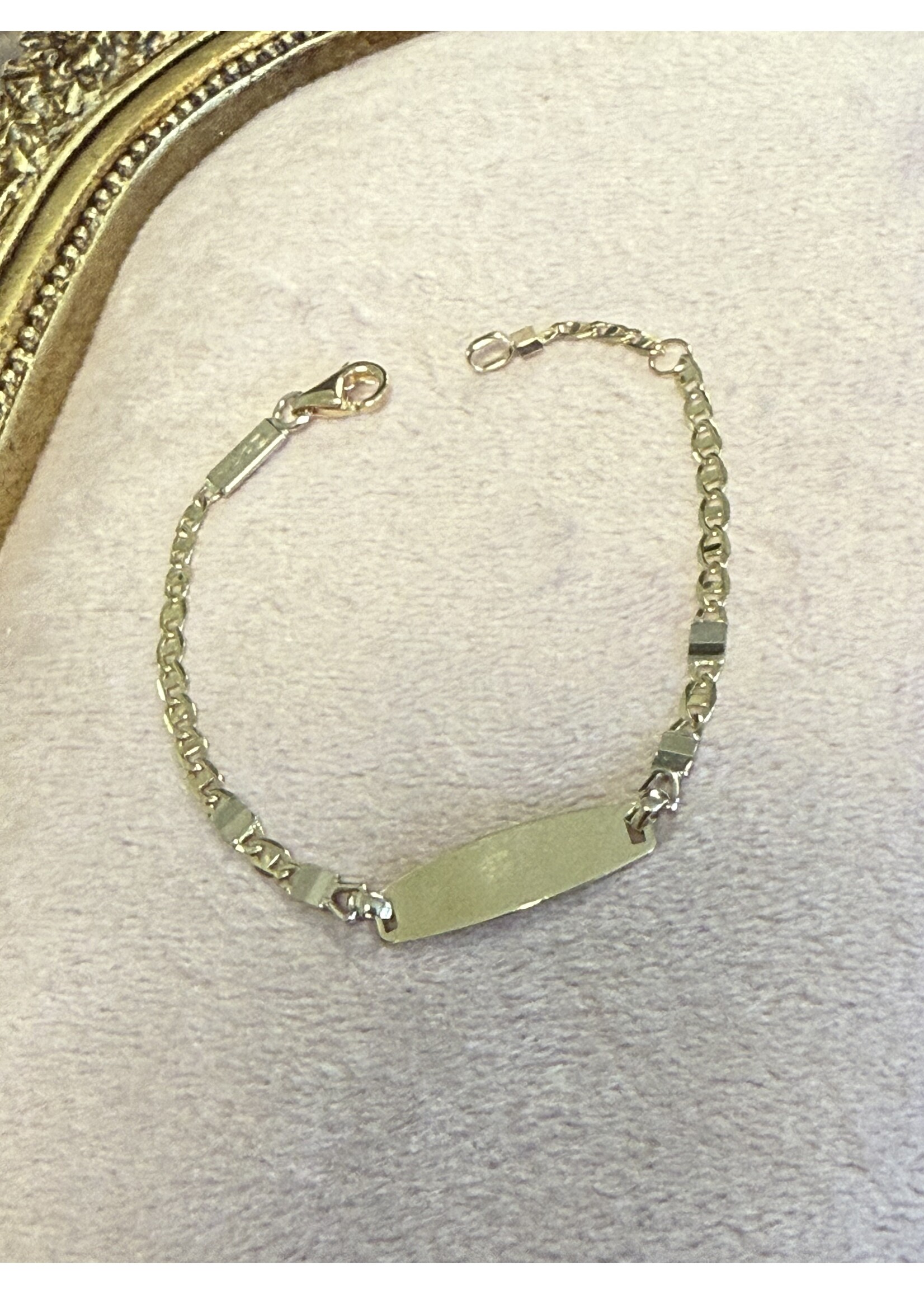 Vintage & Occasion Geelgouden 14k baby plaat armband 12-14cm