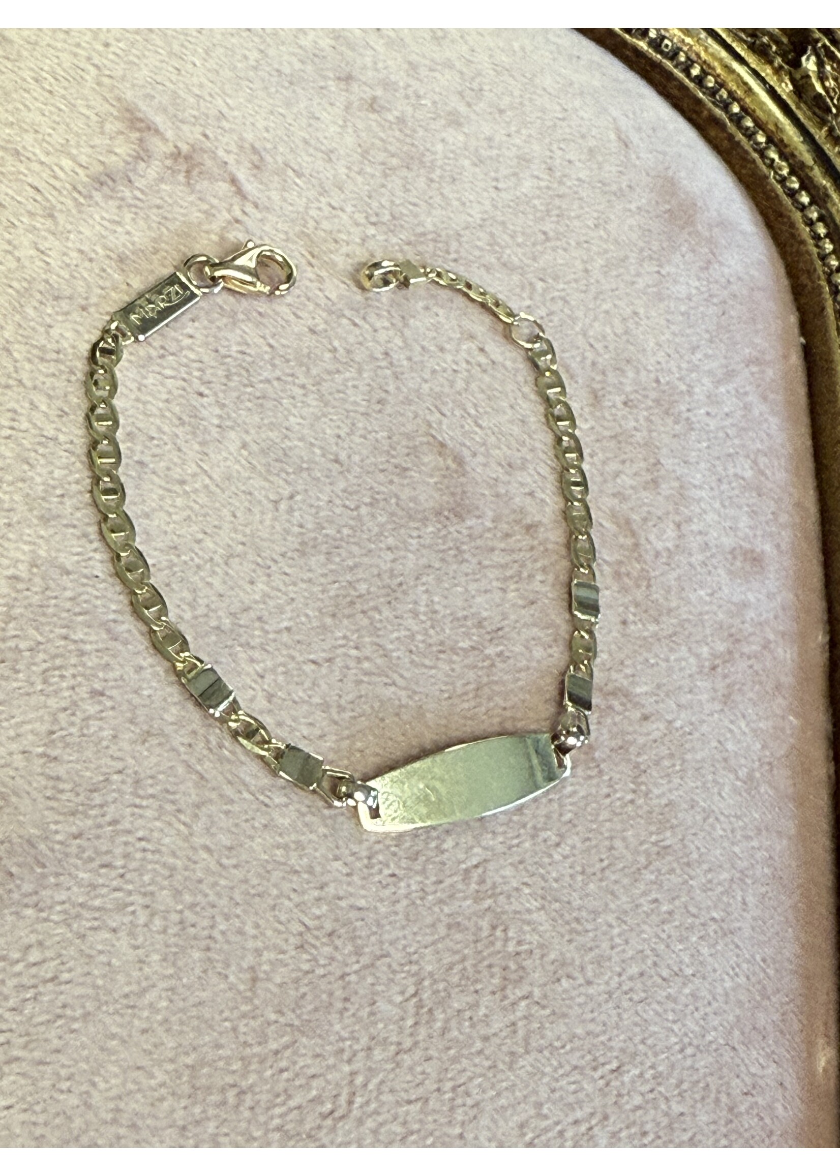Cataleya jewels Geelgouden 14k baby plaat armband 12-14cm