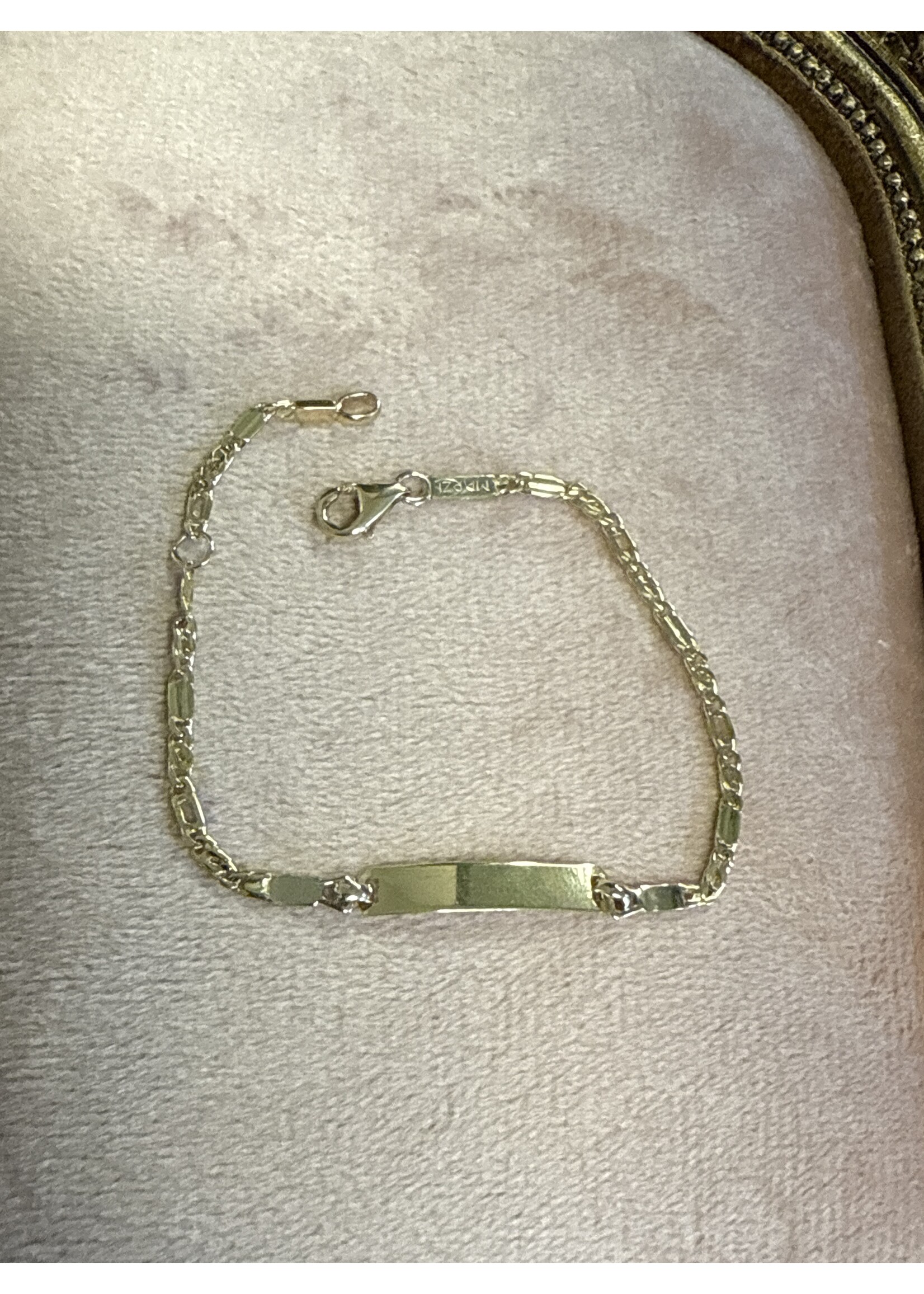 Cataleya jewels Geelgouden 14k baby plaat armband 12-14cm