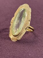 Vintage & Occasion Geelgouden ring met groene edelsteen - maat 16.5