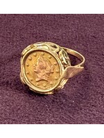 Vintage & Occasion Geelgouden Kennedy ring - maat 17.5