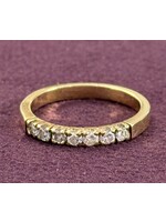 Vintage & Occasion Geelgouden rijring met briljant - maat 17.5