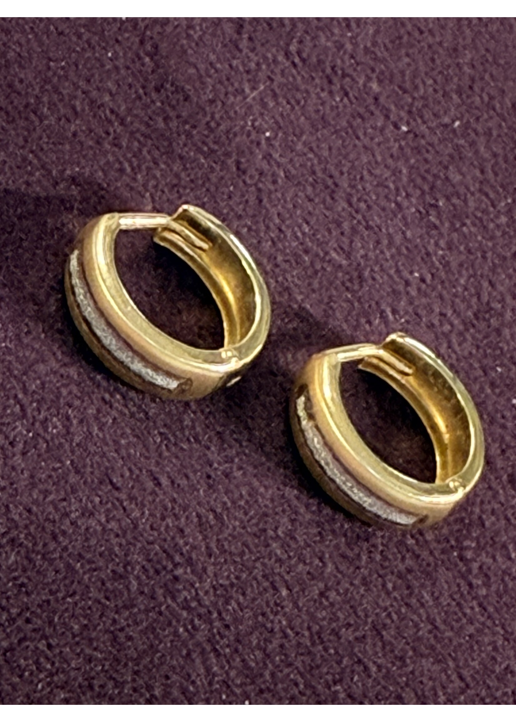 Vintage & Occasion Bicolor  klap oorringen 14 karaat