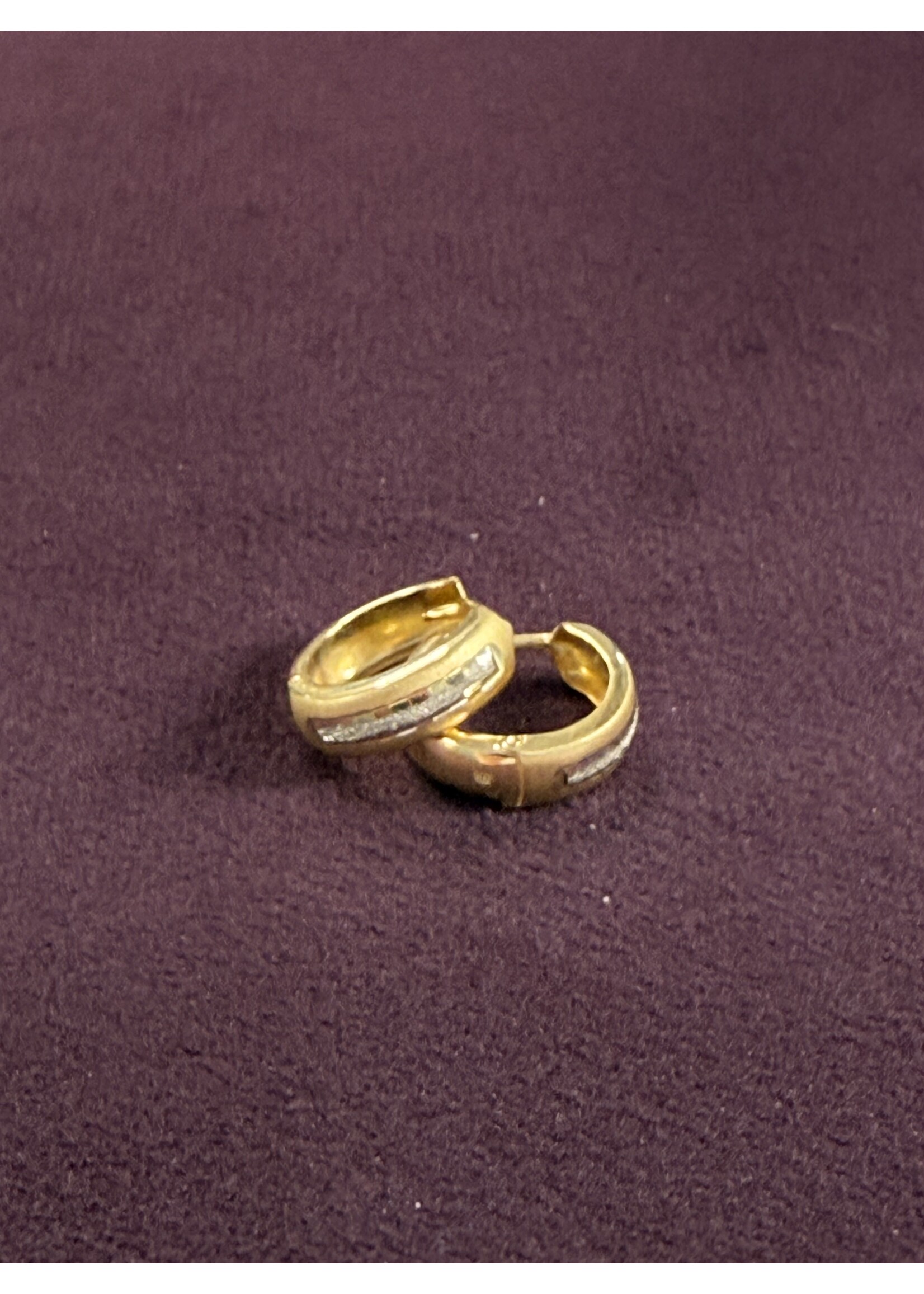 Vintage & Occasion Bicolor  klap oorringen 14 karaat