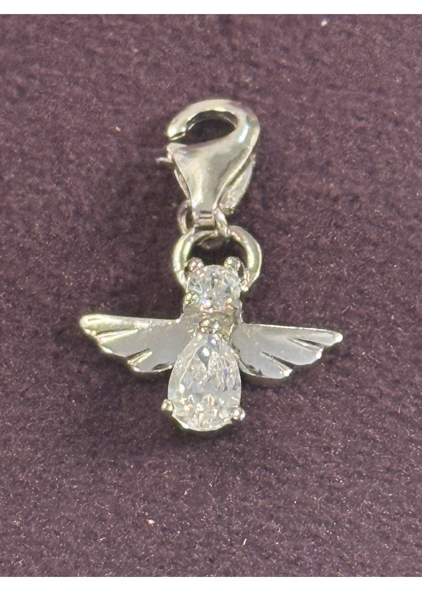 Vintage & Occasion Zilveren engeltje met zirkonia steentjes