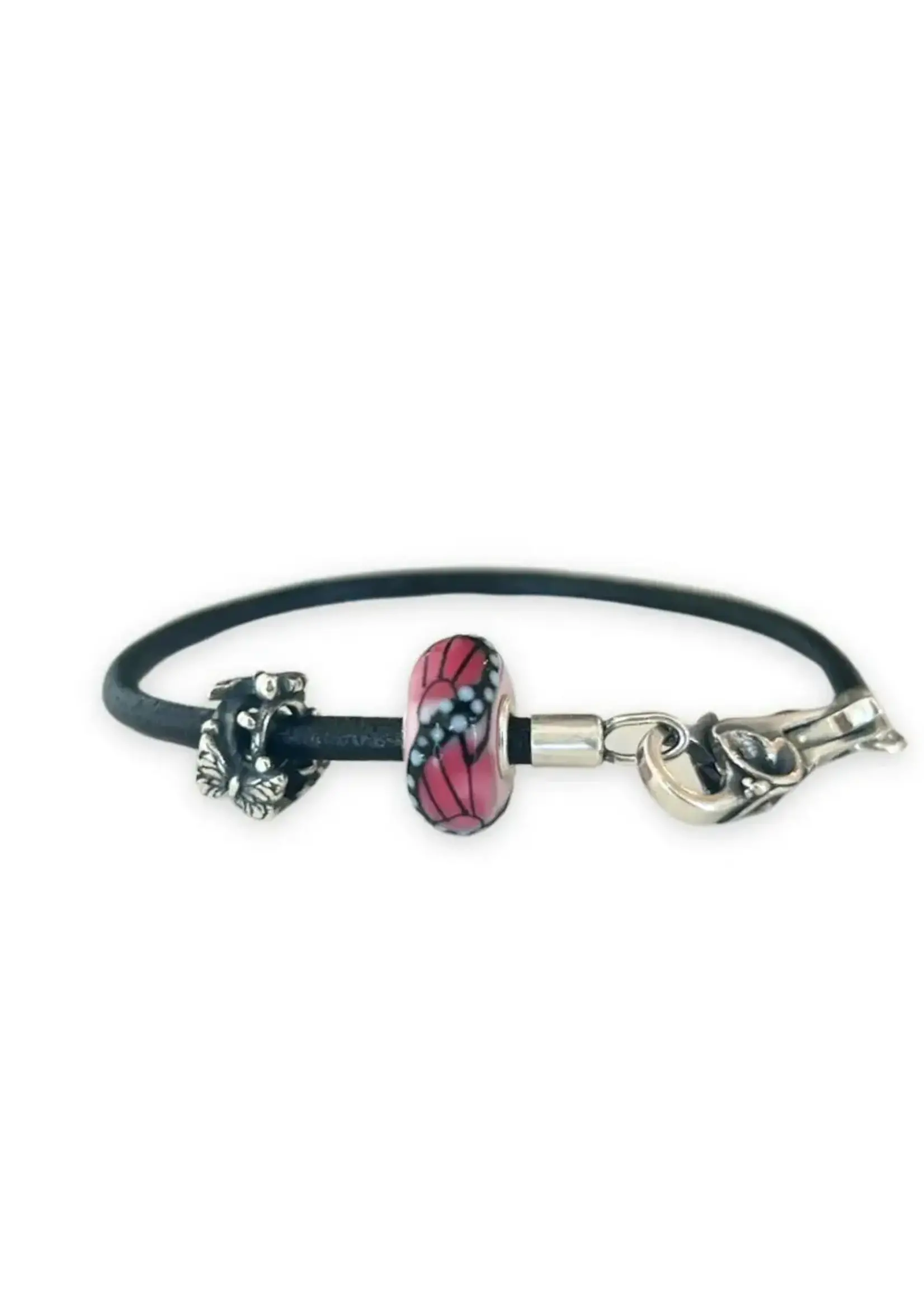 Trollbeads Trollbeads - Vlinderhart armband leer (21cm) - TLB25B21