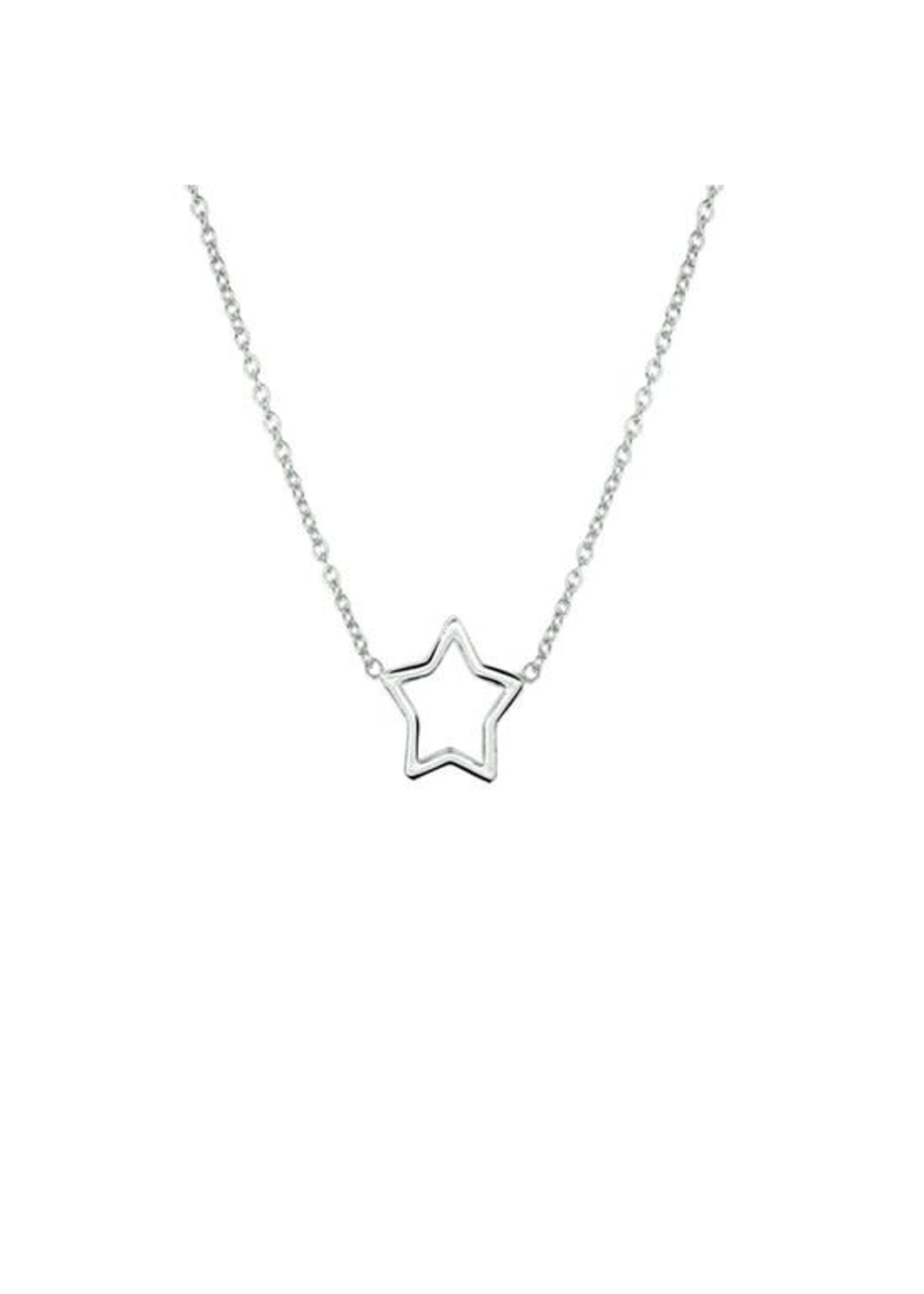 Cataleya jewels Zilver gerhodineerd collier ster 41 + 5 cm 1324190