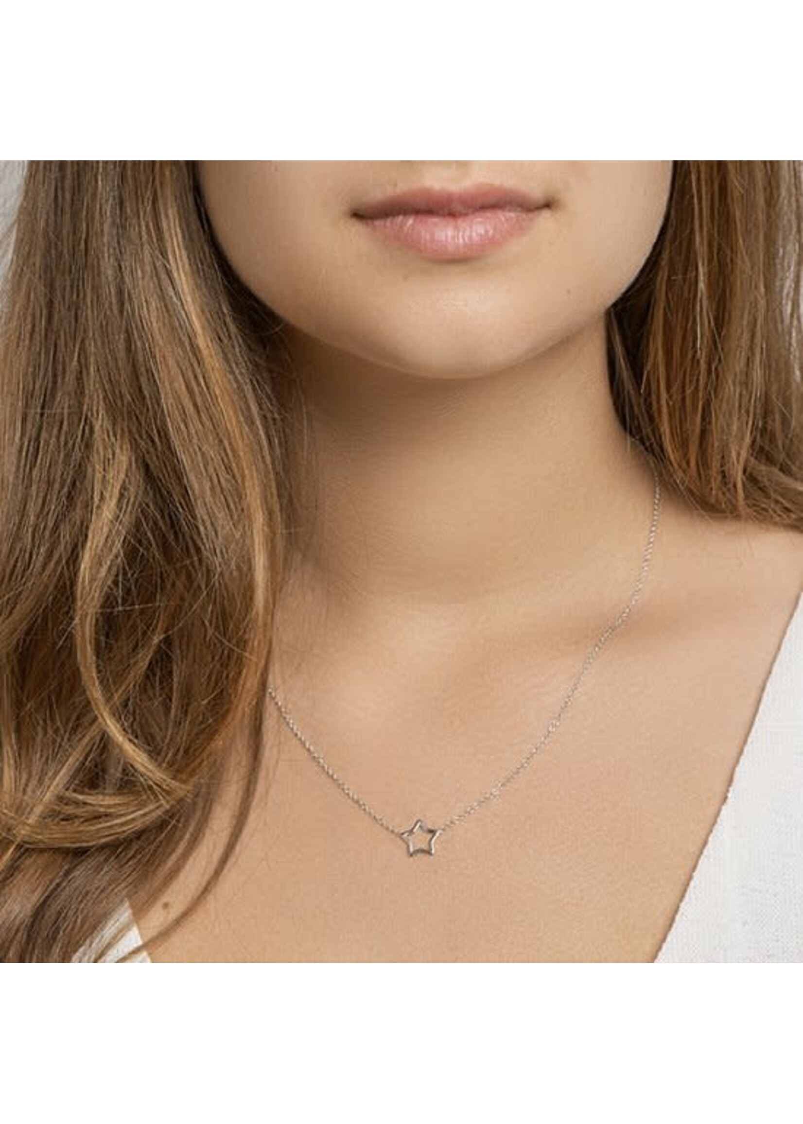 Cataleya jewels Zilver gerhodineerd collier ster 41 + 5 cm 1324190