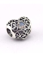 Vintage & Occasion Pandora - Oktober hart bedel zilver - 791784