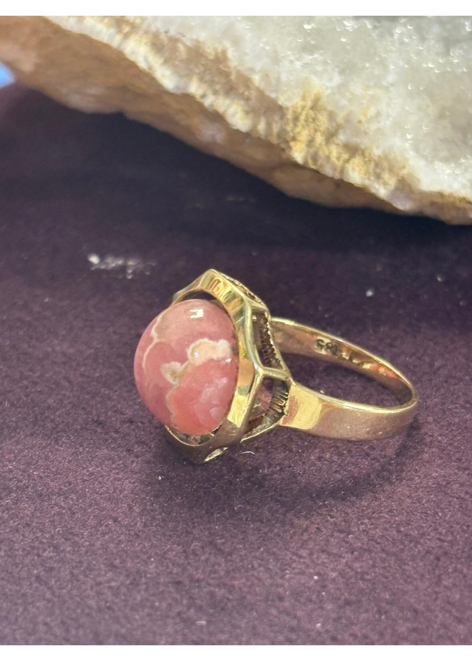 Vintage & Occasion Occasion ring met roze edelsteen Rhodochrosiet