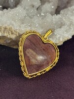 Vintage & Occasion Geelgouden hanger met edelsteen hart