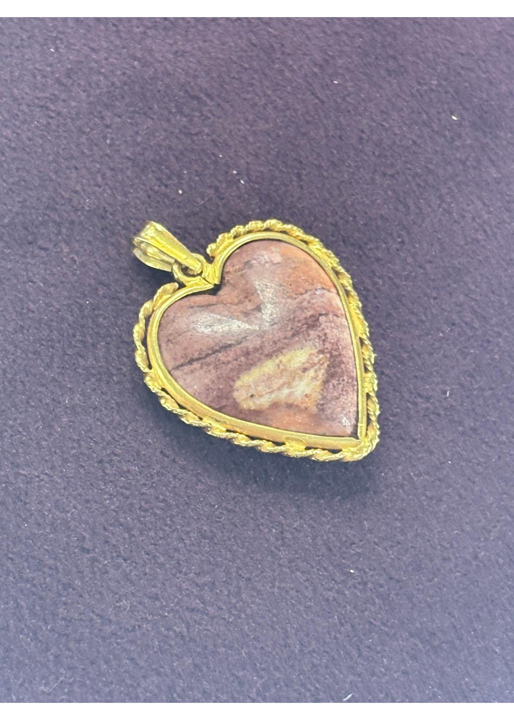 Vintage & Occasion Geelgouden hanger met edelsteen hart