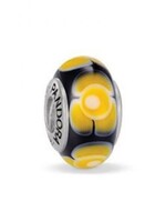 Trollbeads Pandora - Bedel Black Yellow flowers -790641