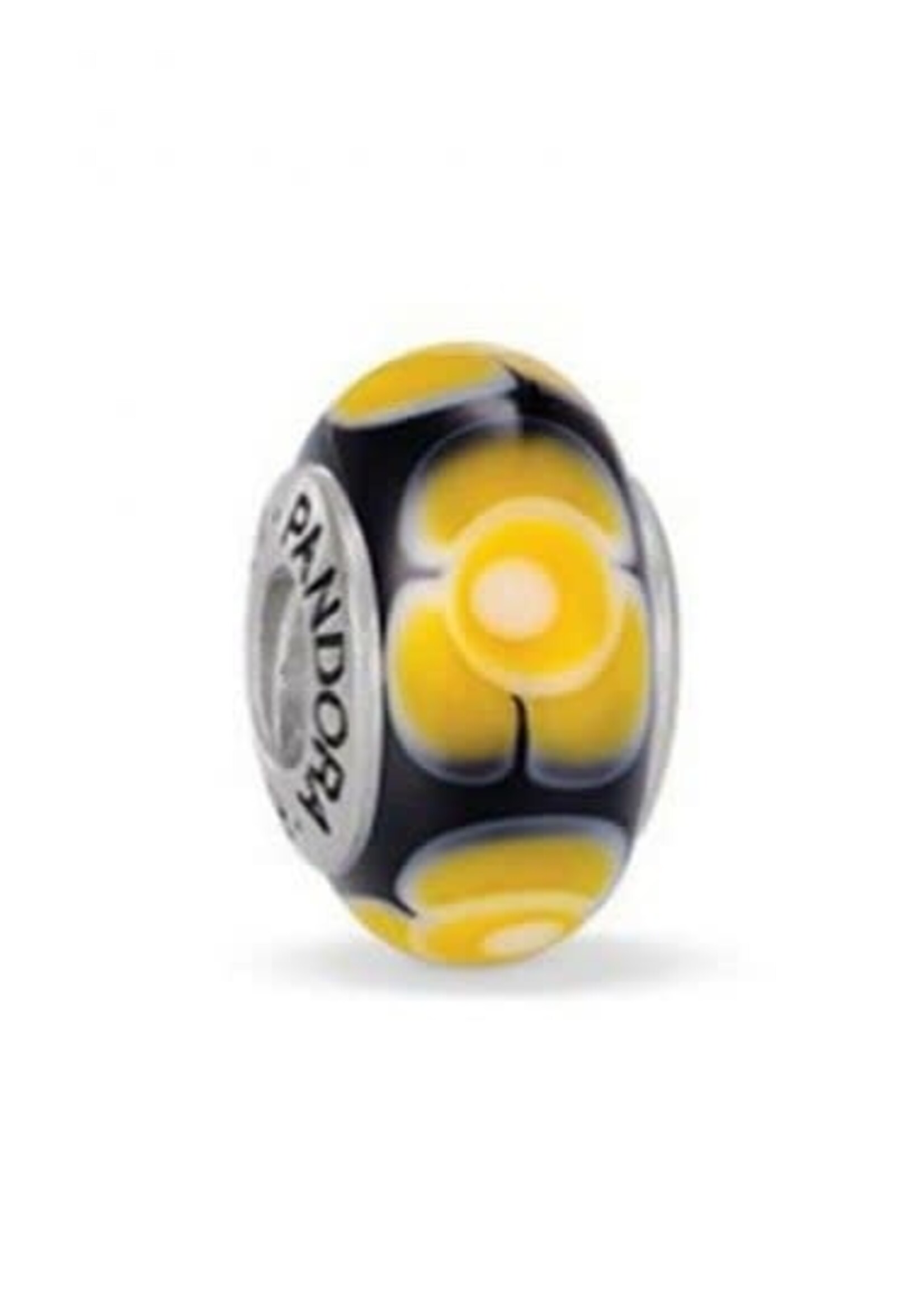 Trollbeads Pandora - Bedel Black Yellow flowers -790641