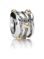Trollbeads Pandora - Zilveren Wavy met gouden bolletjes - 790167