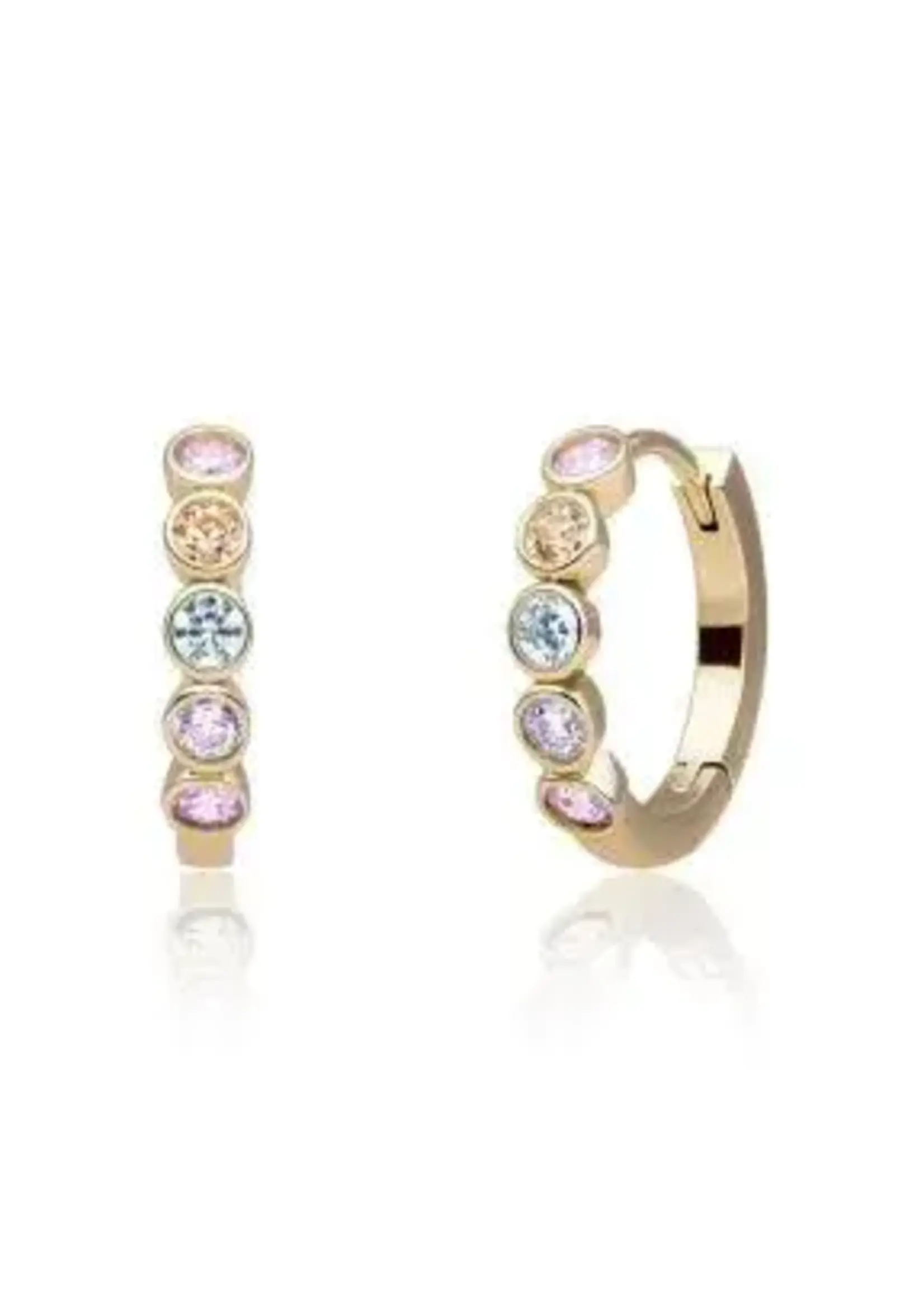 Sparkling Jewels EAG35-MULTI Sparkling Jewels Tube Huggies CZ Creolen verguld