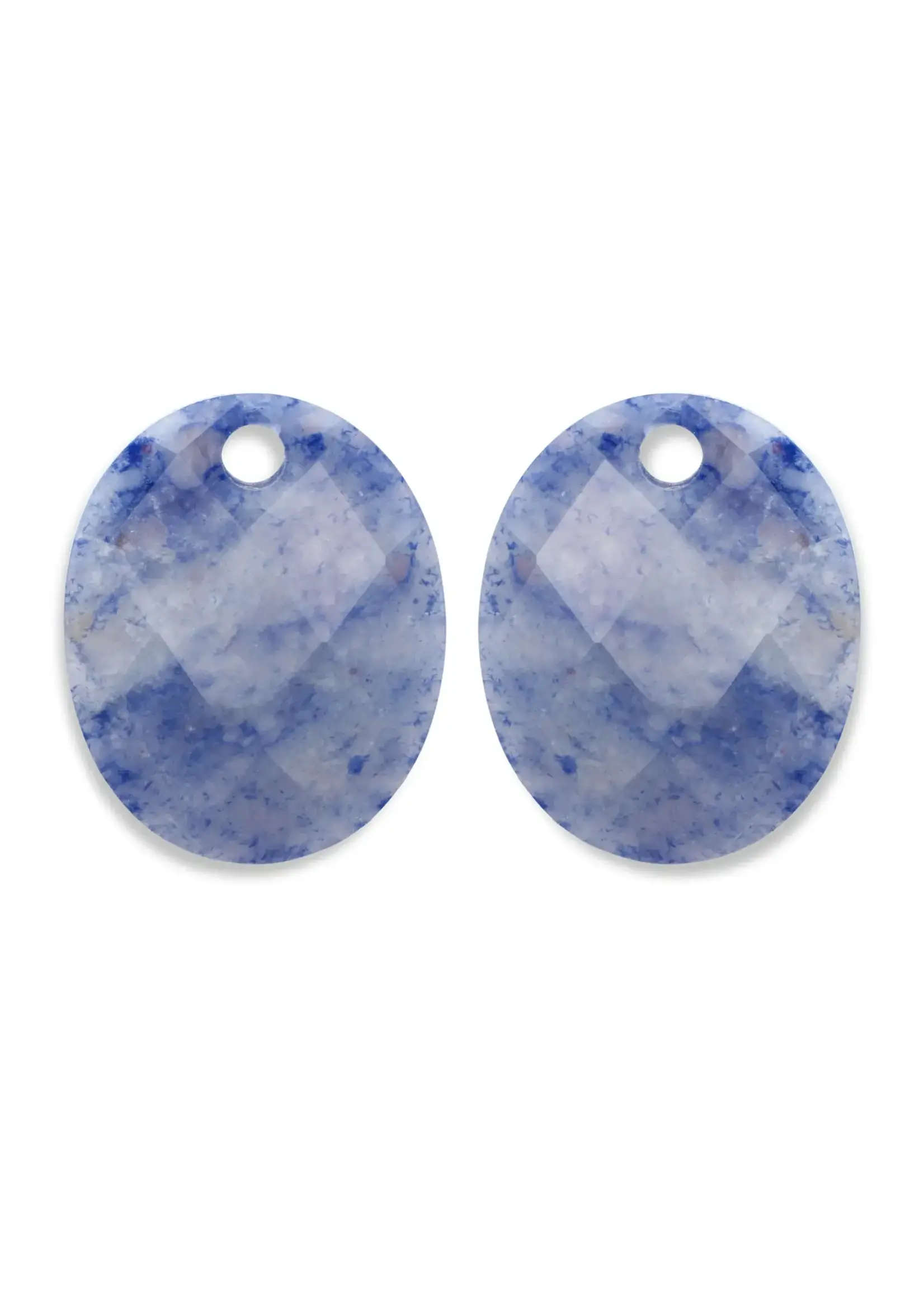 Sparkling Jewels EAGEM37-RO Sparkling Jewels Blue Aventurine Large Oval oorbel edelstenen