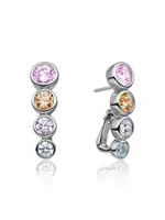 Sparkling Jewels EAS36-MULTI Sparkling Jewels Tube Push Back Earrings - Multi CZ