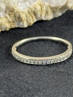 Vintage & Occasion Witgouden aanschuif ring met briljant - maat 17.5