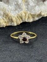 Vintage & Occasion Geelgouden kinder ring met bloem  - maat 13.5