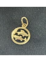 Vintage & Occasion Geelgouden 14k  hanger sterrenbeeld klein vissen