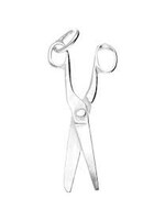 Vintage & Occasion Zilveren Schaar ketting hanger - groot