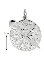 Vintage & Occasion Zilveren Hanger Dartbord en Pijl - Darts