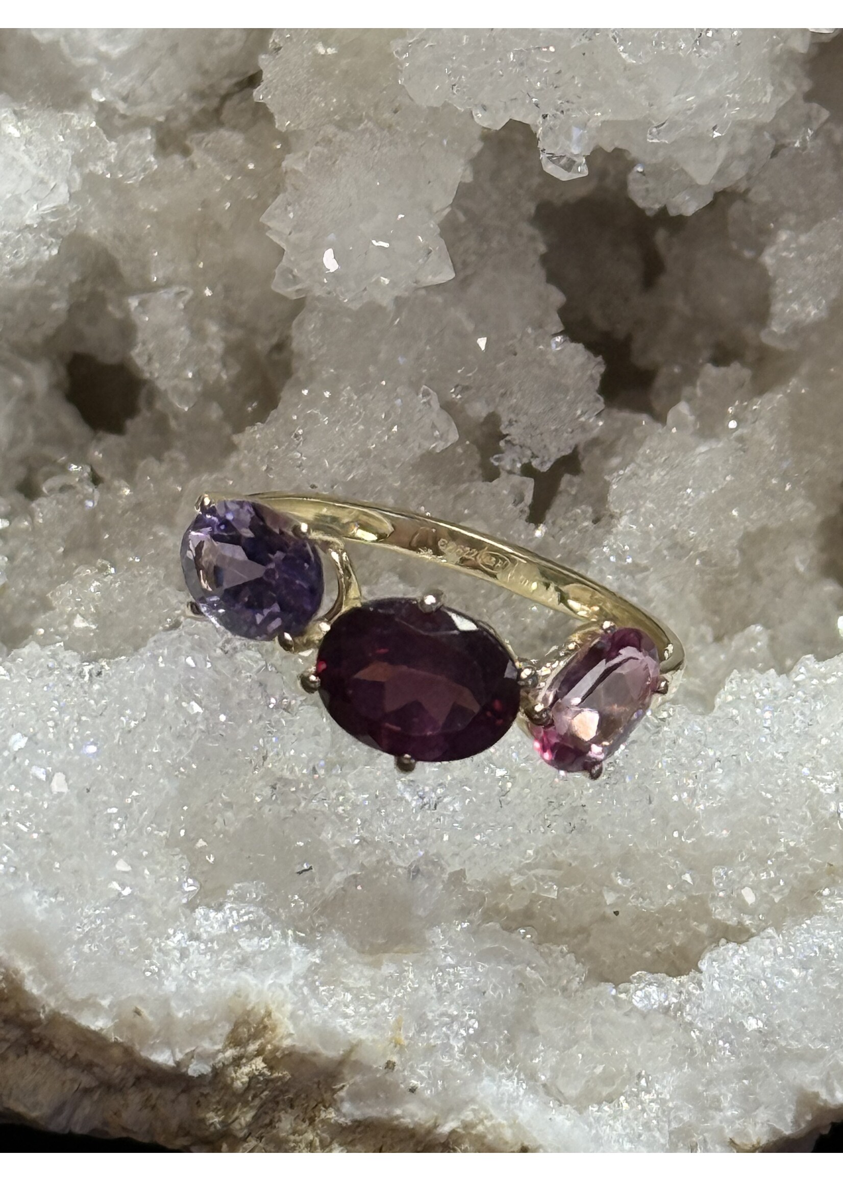 Cataleya jewels Geelgouden Ring met Roze Topaas – Maat 17.5 | Uniek Vintage Sieraad