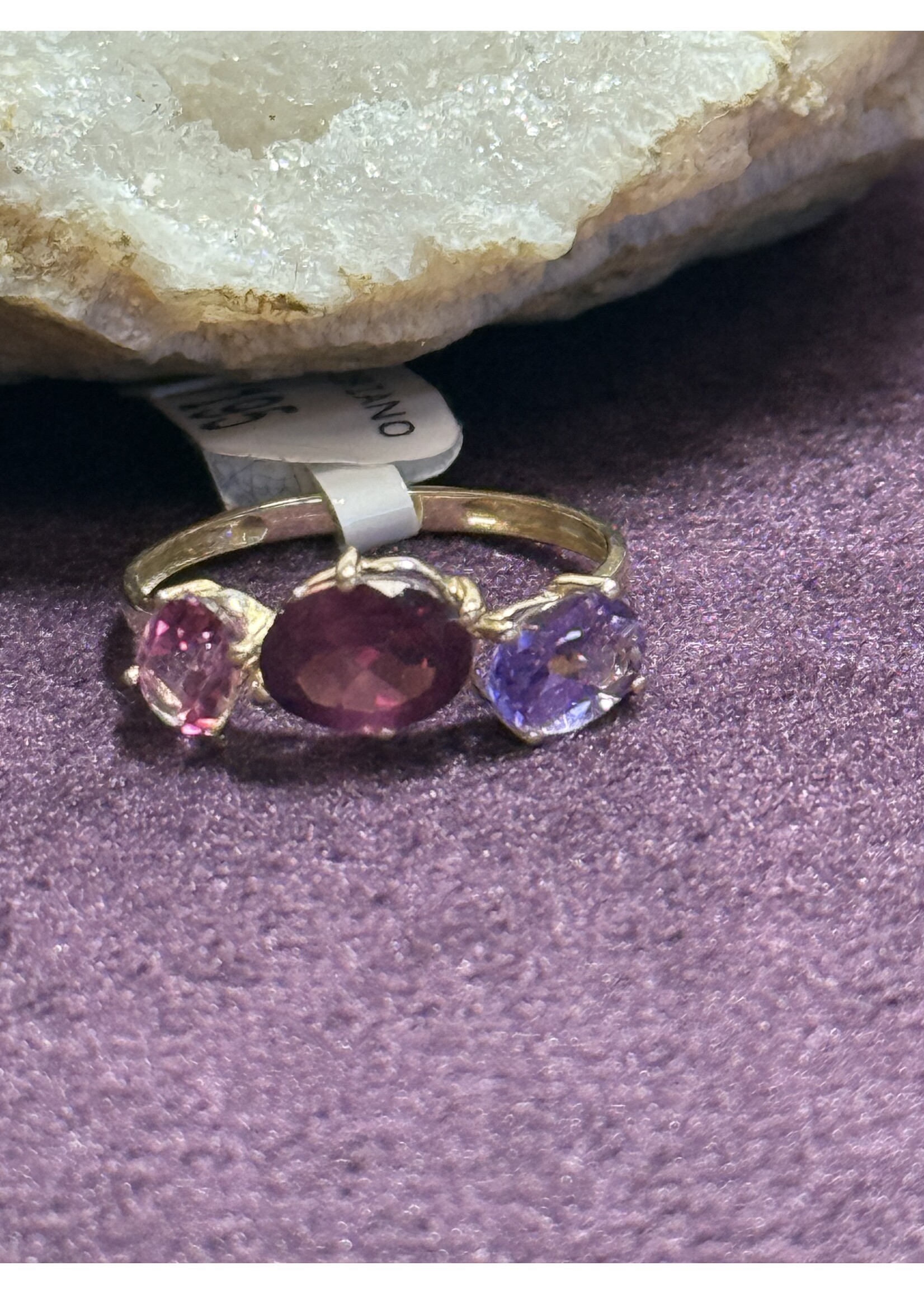 Cataleya jewels Geelgouden Ring met Roze Topaas – Maat 17.5 | Uniek Vintage Sieraad