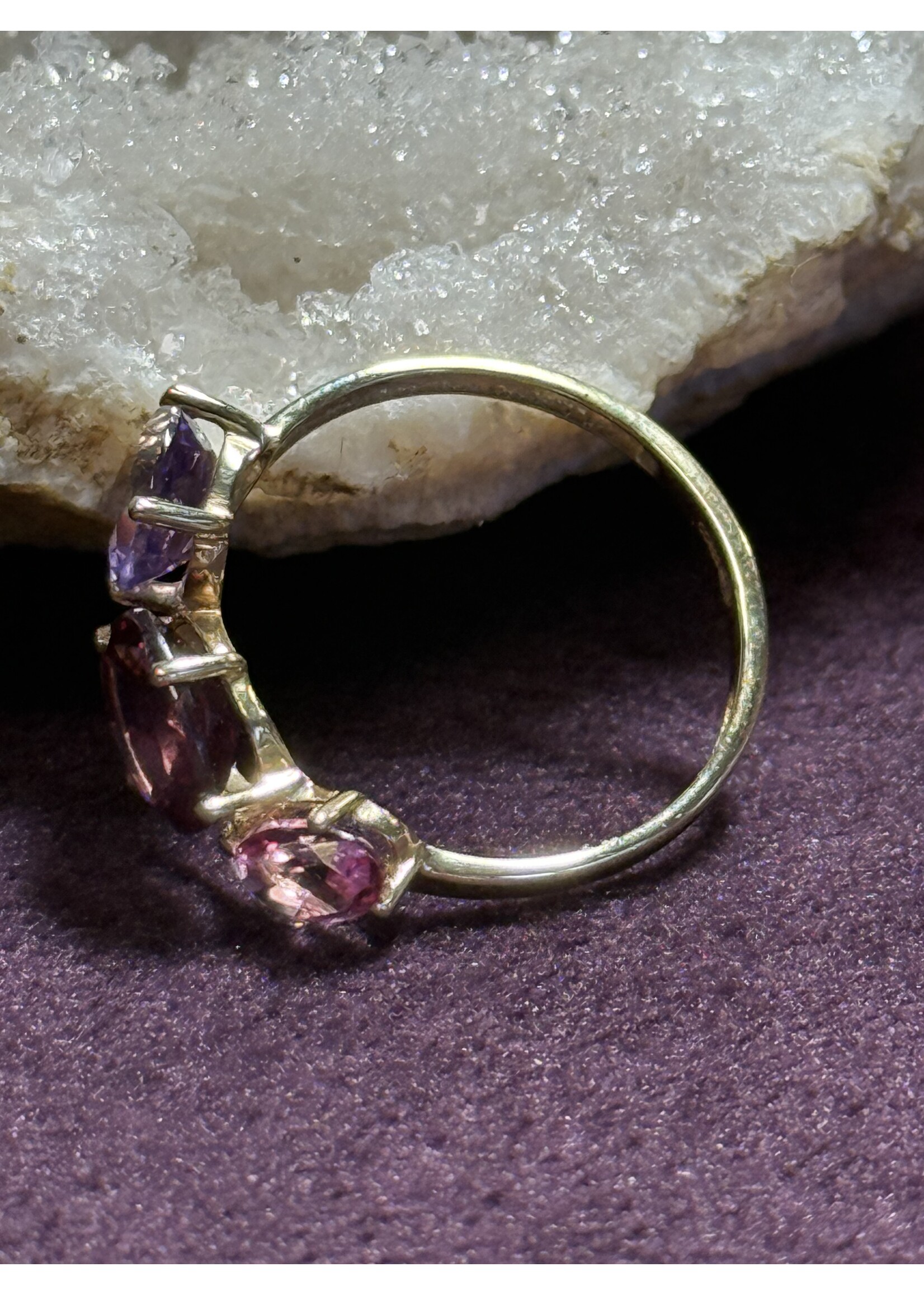 Cataleya jewels Geelgouden Ring met Roze Topaas – Maat 17.5 | Uniek Vintage Sieraad