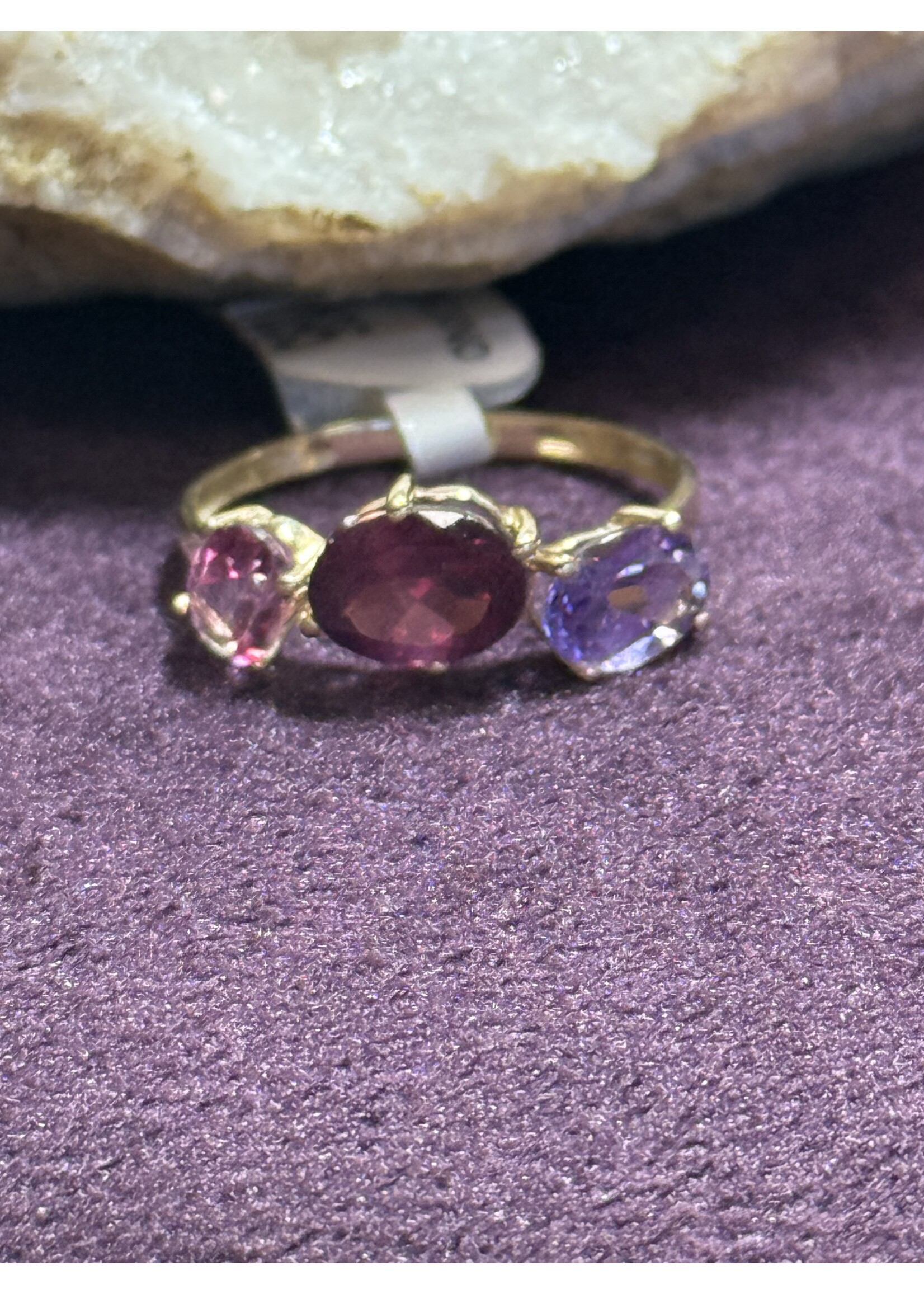 Cataleya jewels Geelgouden Ring met Roze Topaas – Maat 17.5 | Uniek Vintage Sieraad