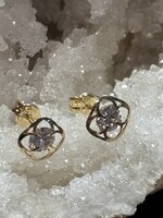 Cataleya jewels Geelgouden oorknoppen bloem met zirkonia