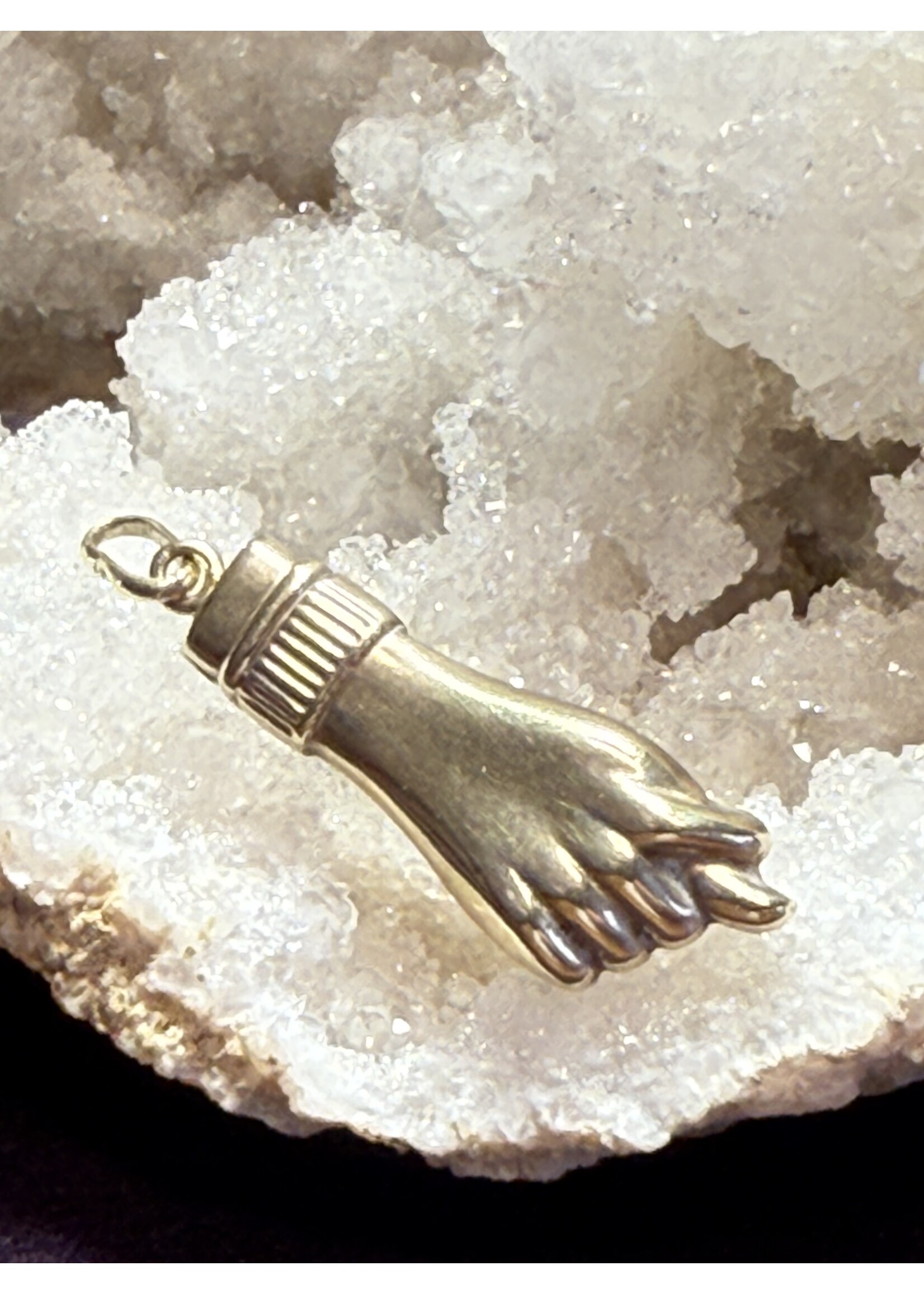 Vintage & Occasion Geelgouden 14 Karaat Vintage Vuist Hanger | Uniek & Stoer Sieraad