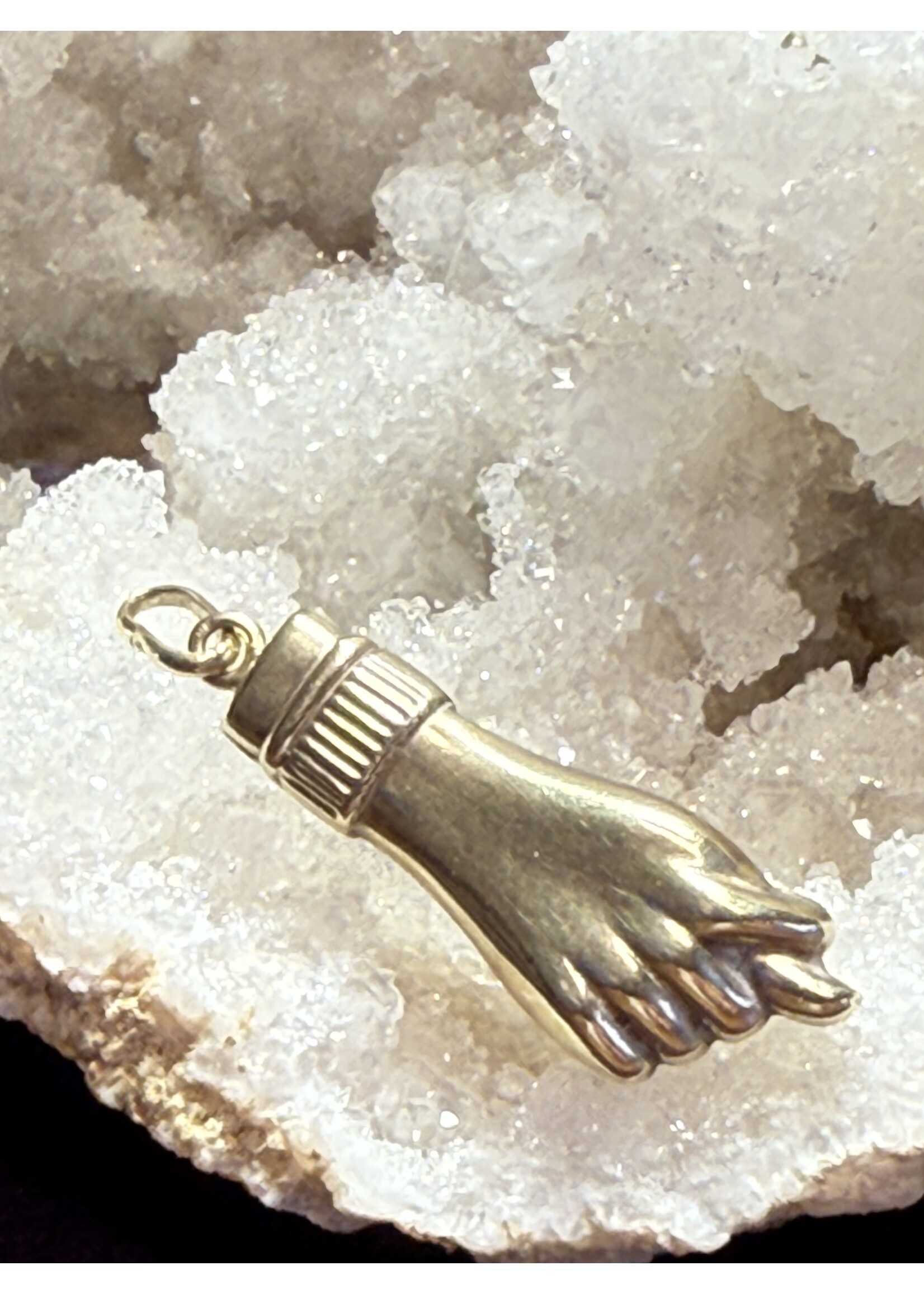 Vintage & Occasion Geelgouden 14 Karaat Vintage Vuist Hanger | Uniek & Stoer Sieraad