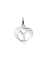 Cataleya jewels Zilveren hanger alfabet in hart facet - Letter Y