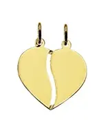 Vintage & Occasion Goud op zilveren hanger breekhartje