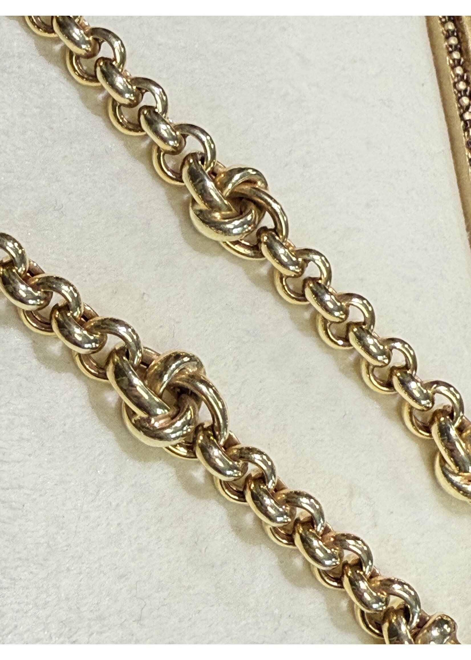 Vintage & Occasion Geelgouden 14k  luxe collier jasseron met luxe knopen - lengte 45 cm