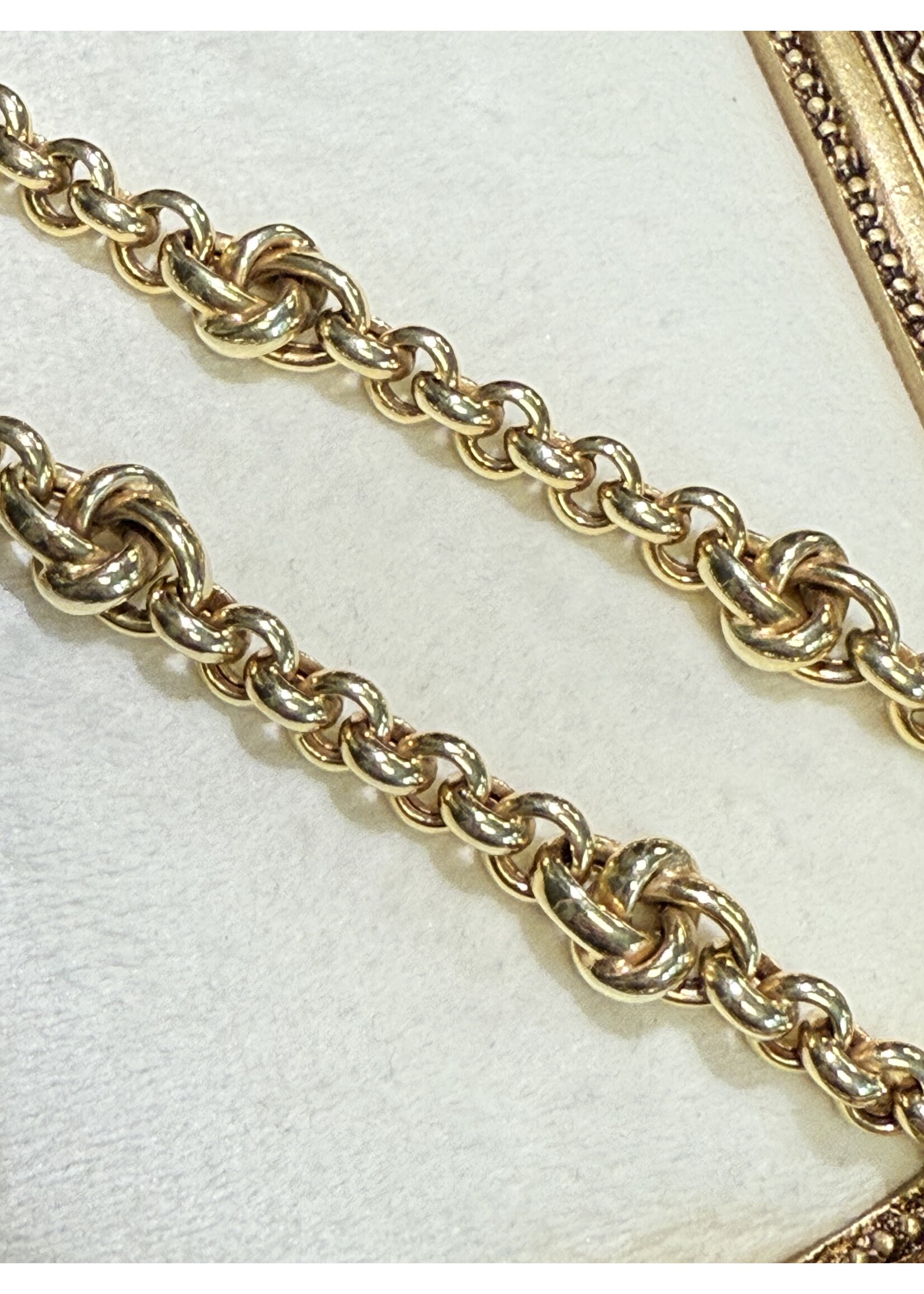 Vintage & Occasion Geelgouden 14k  luxe collier jasseron met luxe knopen - lengte 45 cm