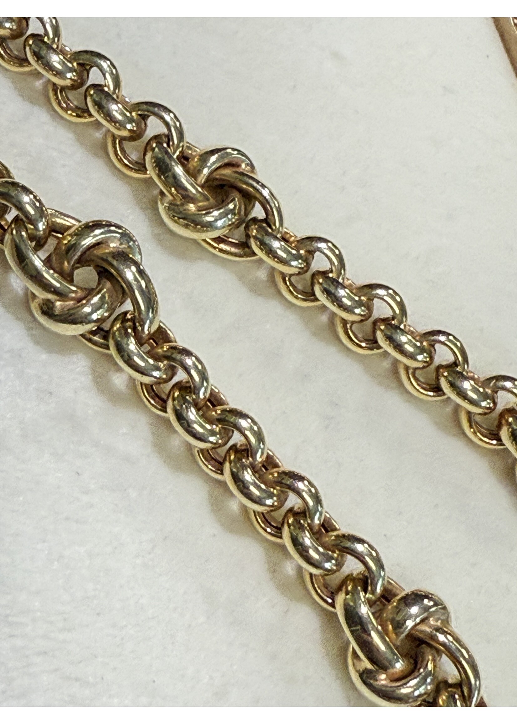 Vintage & Occasion Geelgouden 14k  luxe collier jasseron met luxe knopen - lengte 45 cm