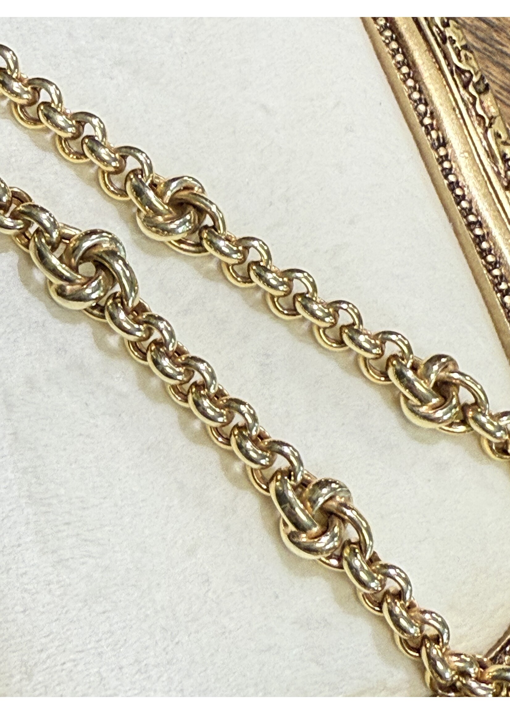 Vintage & Occasion Geelgouden 14k  luxe collier jasseron met luxe knopen - lengte 45 cm